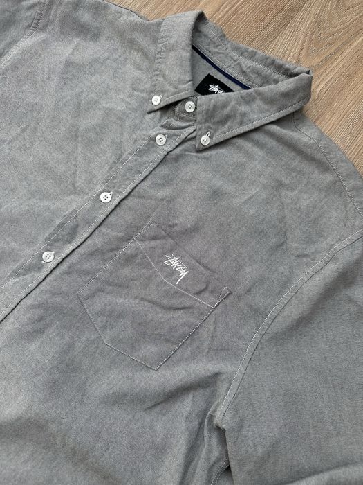 Сорочка Stussy Original | Чоловіча L | сіра в клітинку