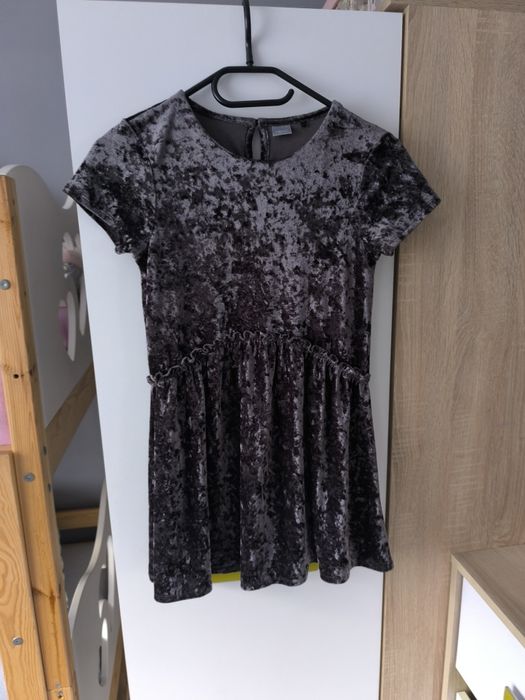 Sukienka welurowa brązowa Next 134