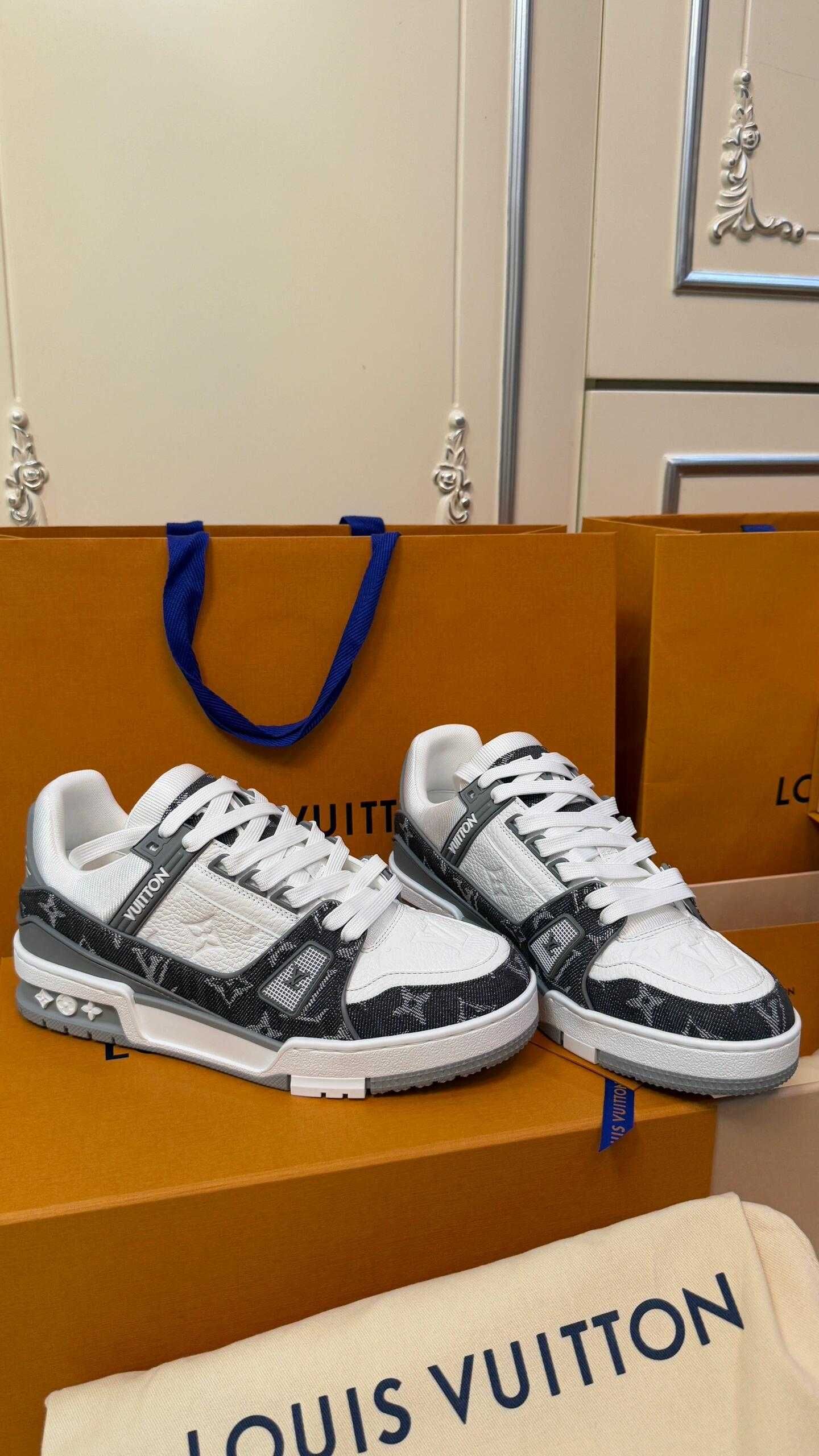 Louis Vuitton LowLvTrainerGrey Oryglnał Nowe Trampki Modny wybór 45