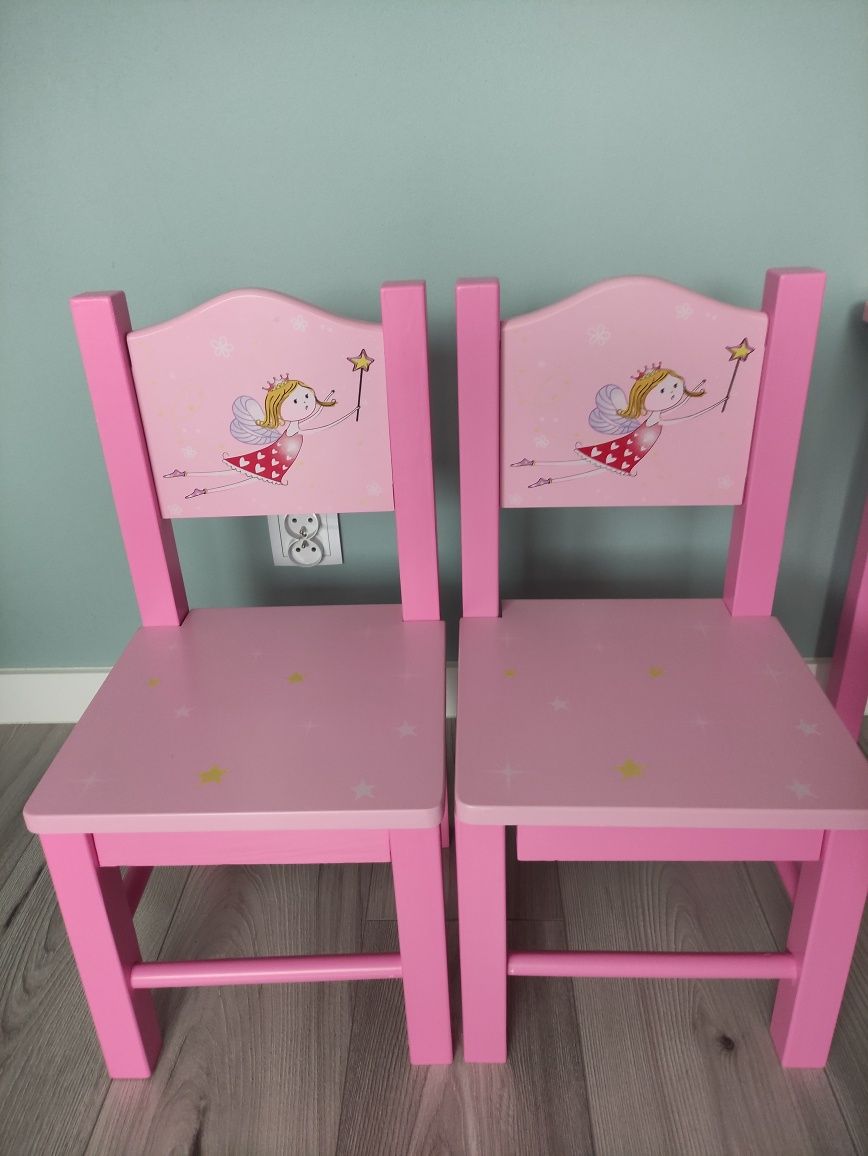Stolik i Dwa Krzesełka dla Dzieci Motyw Wróżki