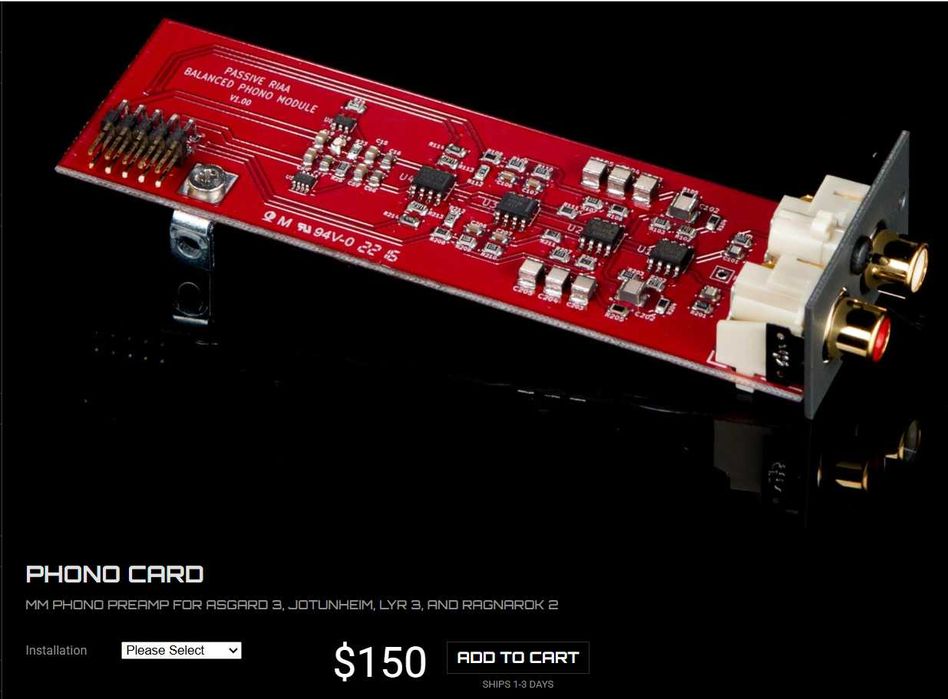 Schiit карта фонокоректор MM до Asgard 3, Jotunheim або Lyr 3
