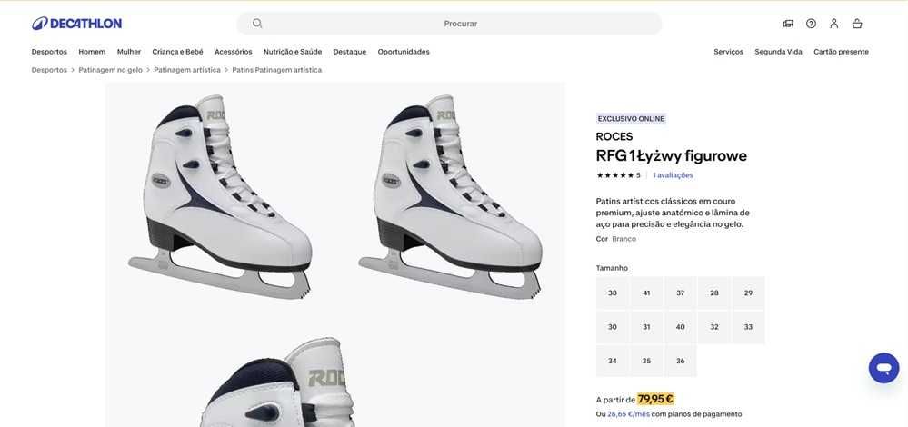 Roces patins de gelo em couro premium (307)