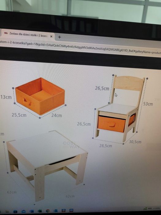Stolik i 2 krzesełka  dla dzieci Costway