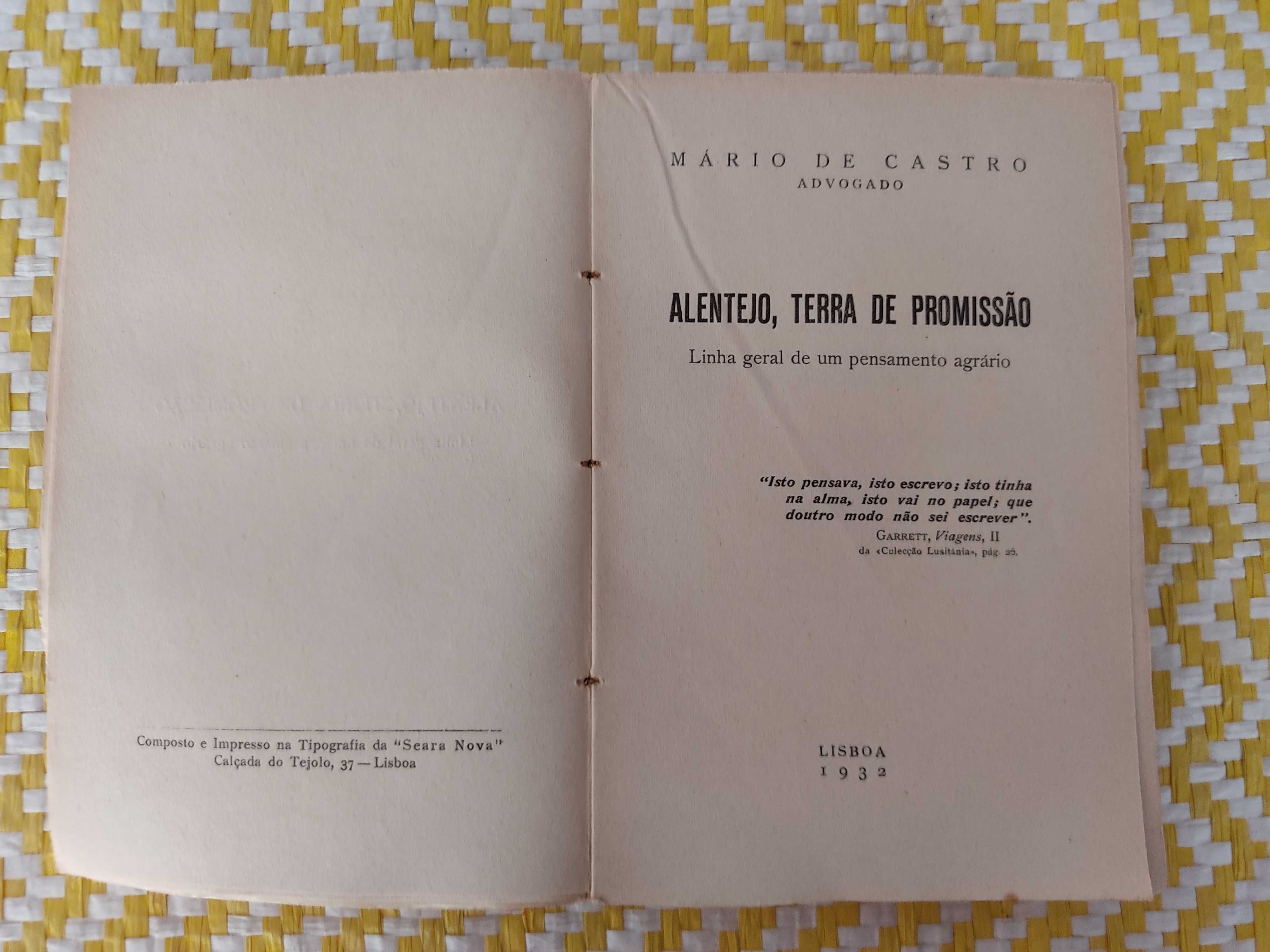 ALENTEJO, Terra De Promissão/Pensamento Agrário
 Mário De Castro