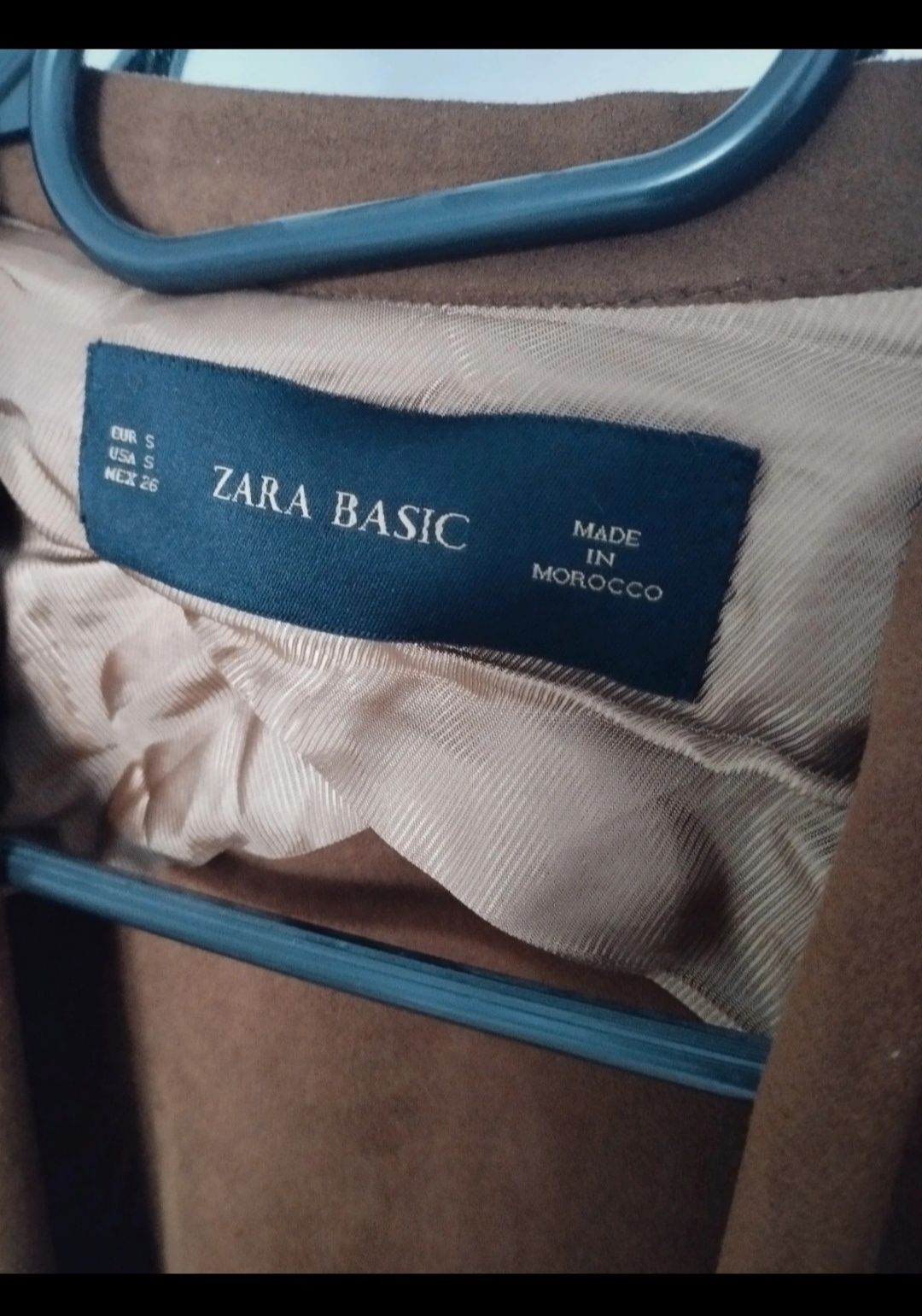 Żakiet/ marynarka kurtka ZARA, 36/S, brązowy, 100% acetat, narzutka