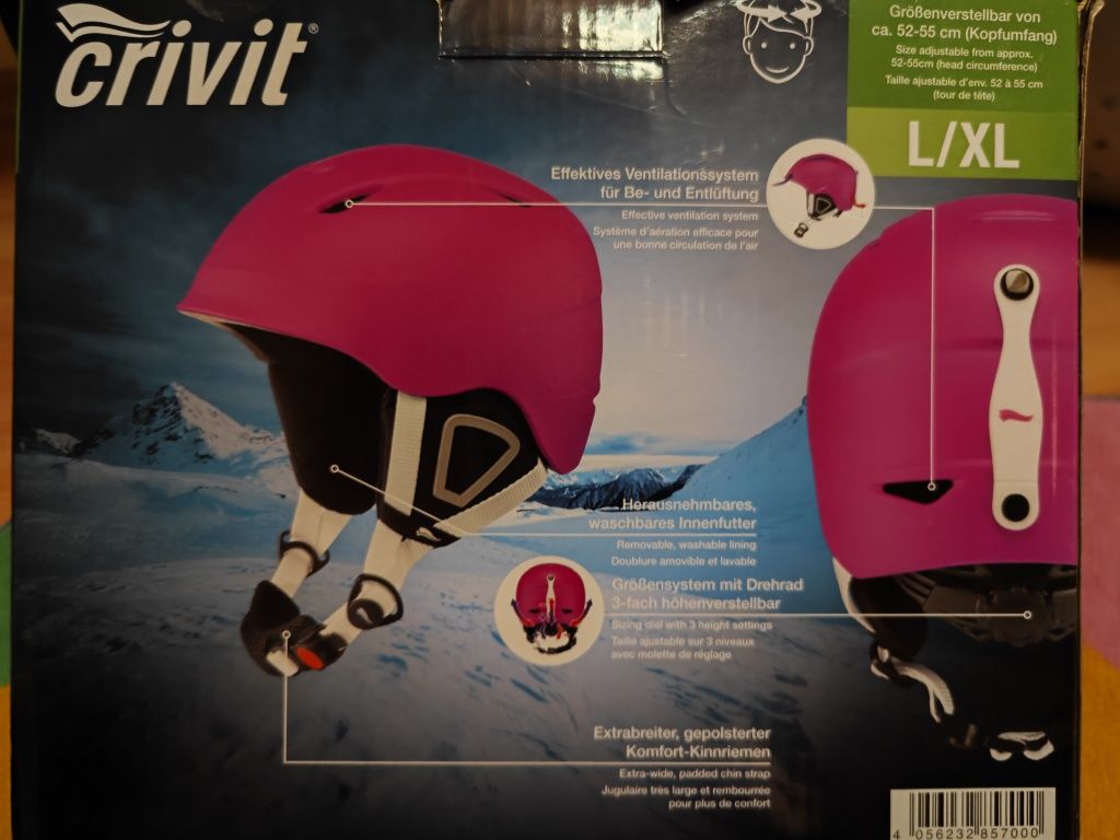 Kask narciarski/snowboardowy Crivit 52-55cm 5-9 lat r. L/XL