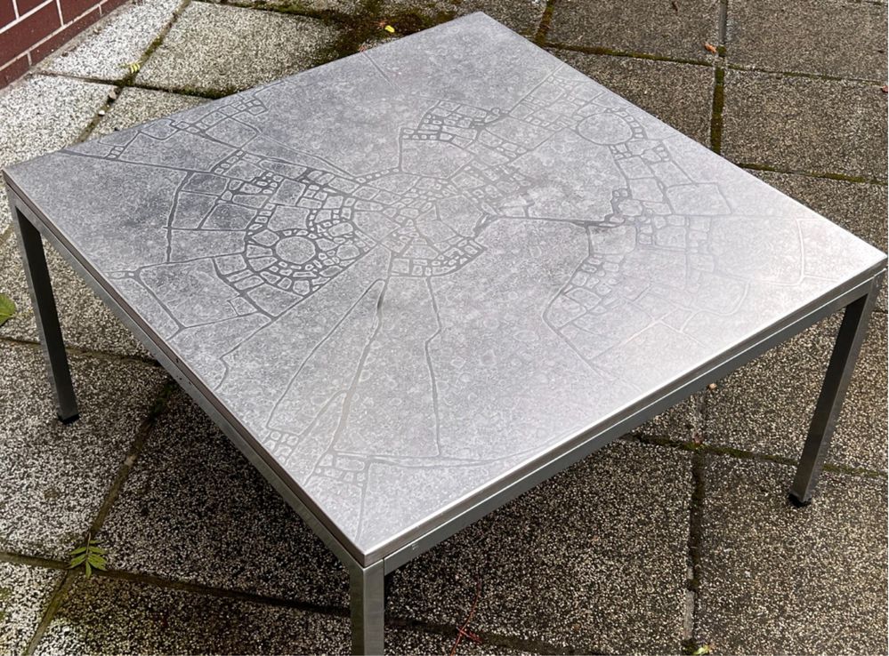 Lilienthal Heinz unikalny stolik kawowy trawione aluminium