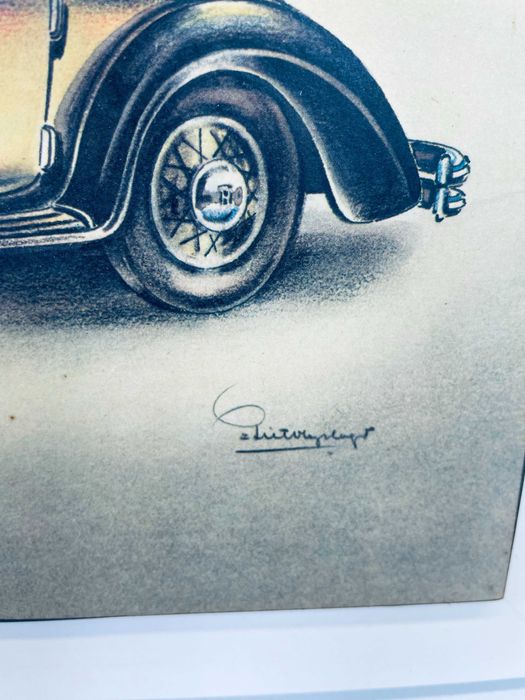 Plakat na ramce drewnianej samochodu HORCH