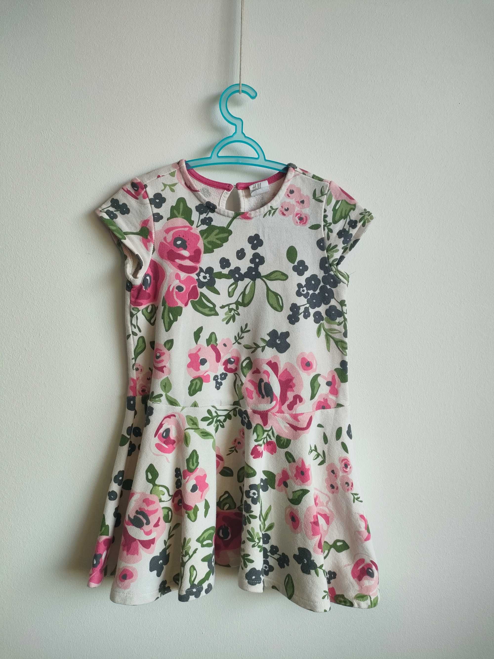 Sukienka dla dziewczynki H&M 86-92cm 1,5-2 lata krótki rękaw