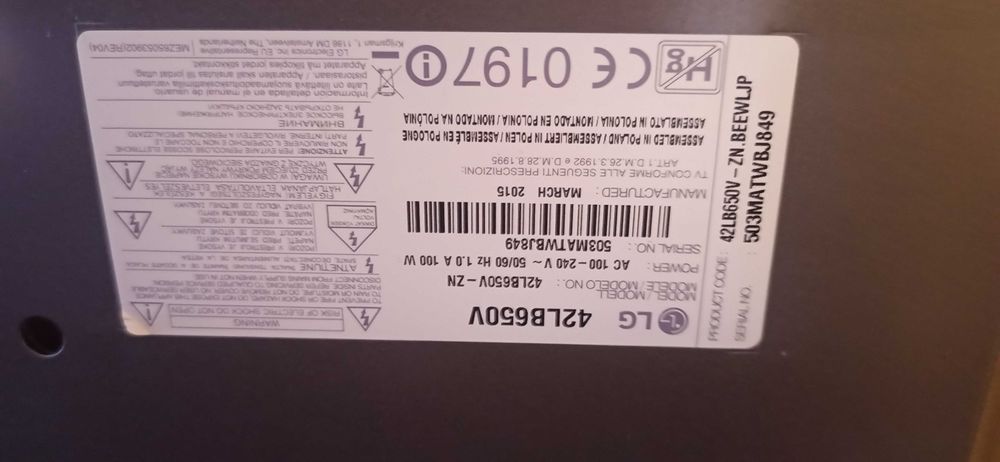 Tv LG 42LB650A podstawa dwie sztuki czytaj!