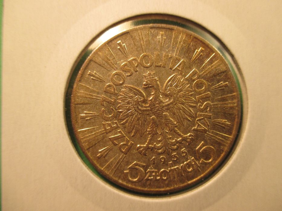 Srebrna moneta 5 zł z 1935 r. Dziadek . Oryginał !!! ,,72,,
