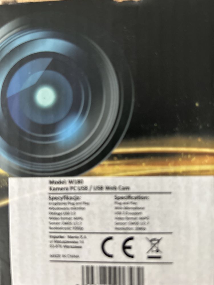 Kamera internetowa plug in full hd MANTA W180, nowa