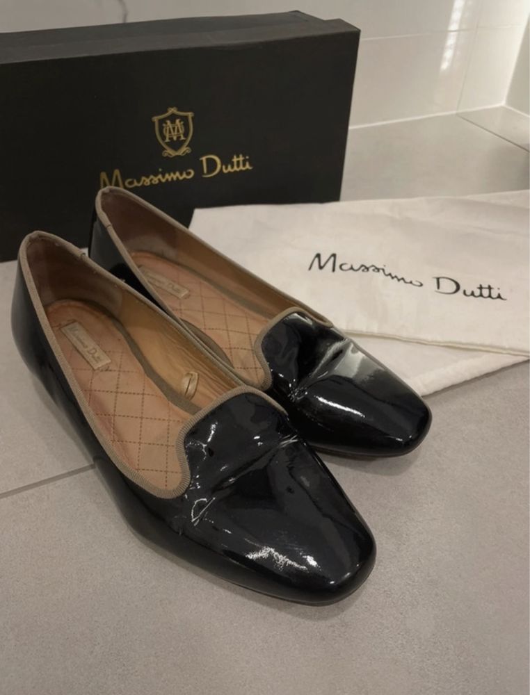 Massimo Dutti rozmiar 36 buty lakierowane oryginalne mokasyny