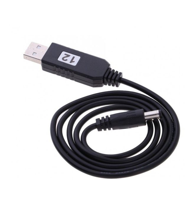 Кабель преобразователь напряжения с USB 5V на DC 12V (5.5/2.1mm) 0.8м