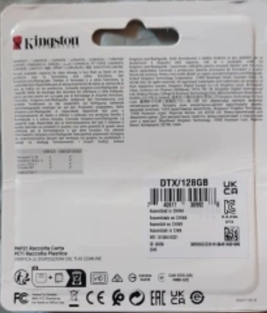 Pen Drive Usb - Kingston - 128 Gb - Portes de envio Grátis