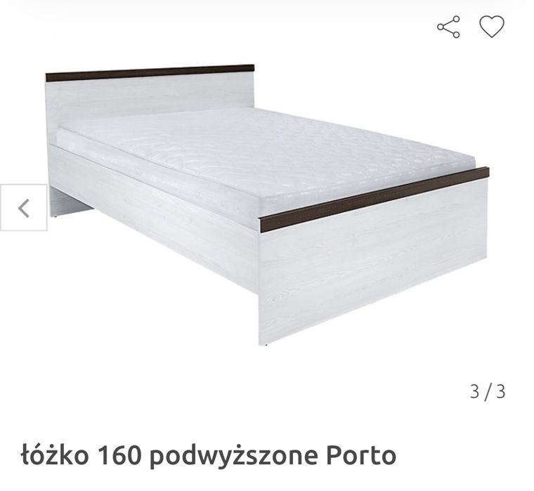 Lozko160x200 z materacem oraz stolikiem nocnym