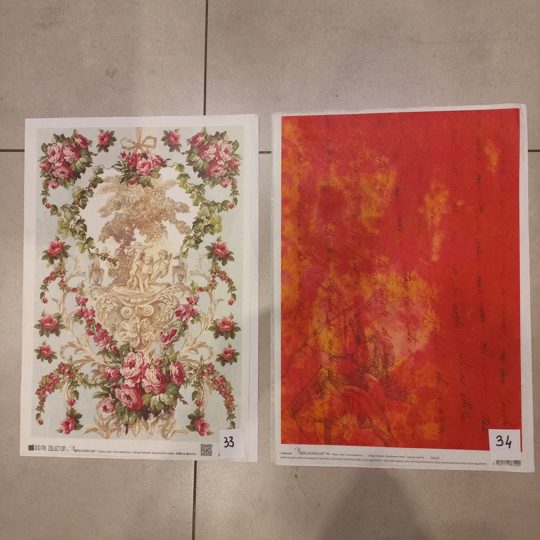 Papier ryżowy włoski do decopage Calambur 48 x 33