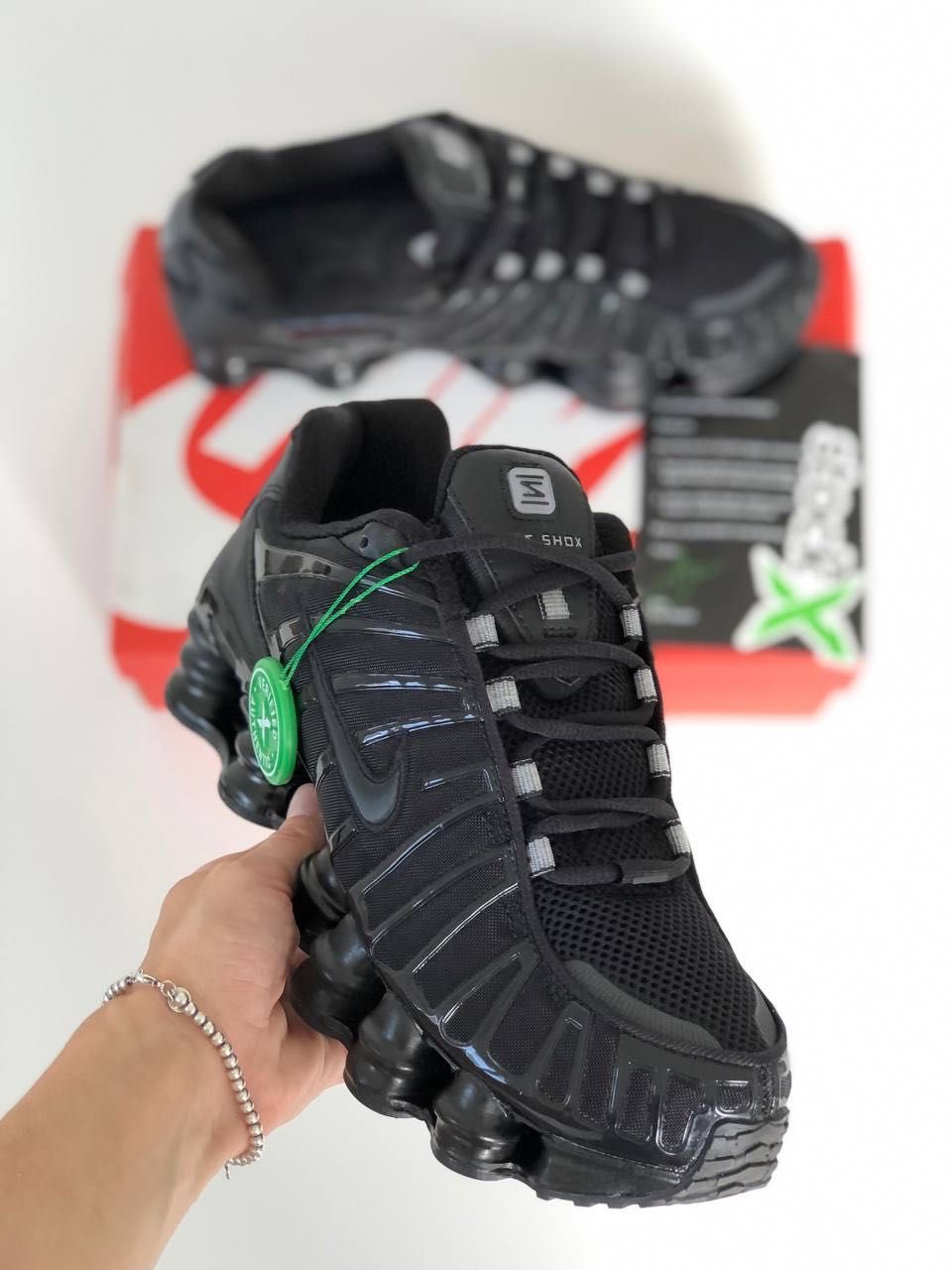 Мужские кроссовки Nike Shox LT triple black. Размеры 40-45