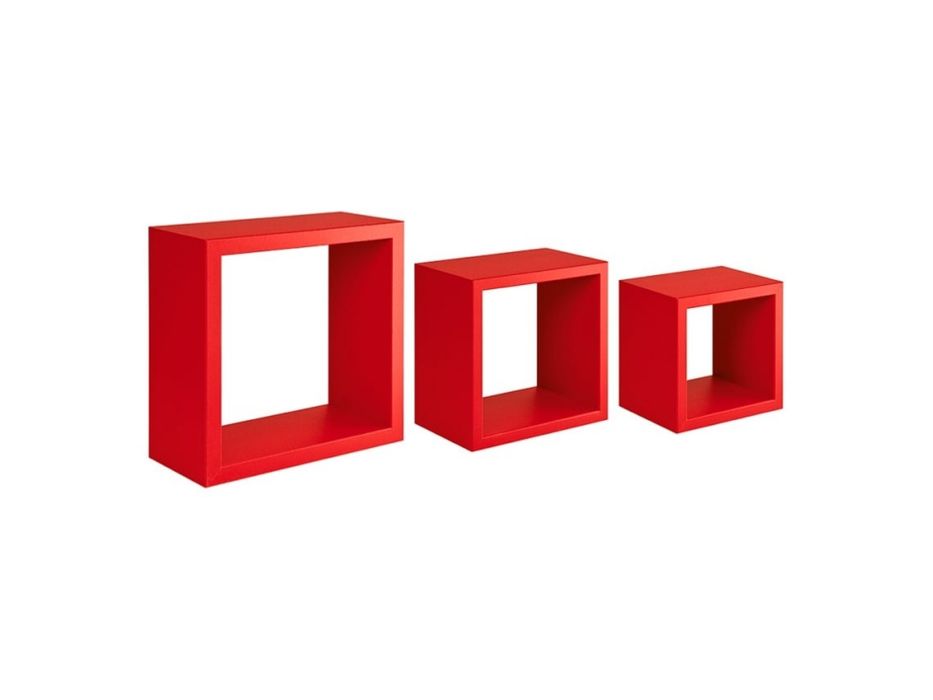 Cubos parede vermelho