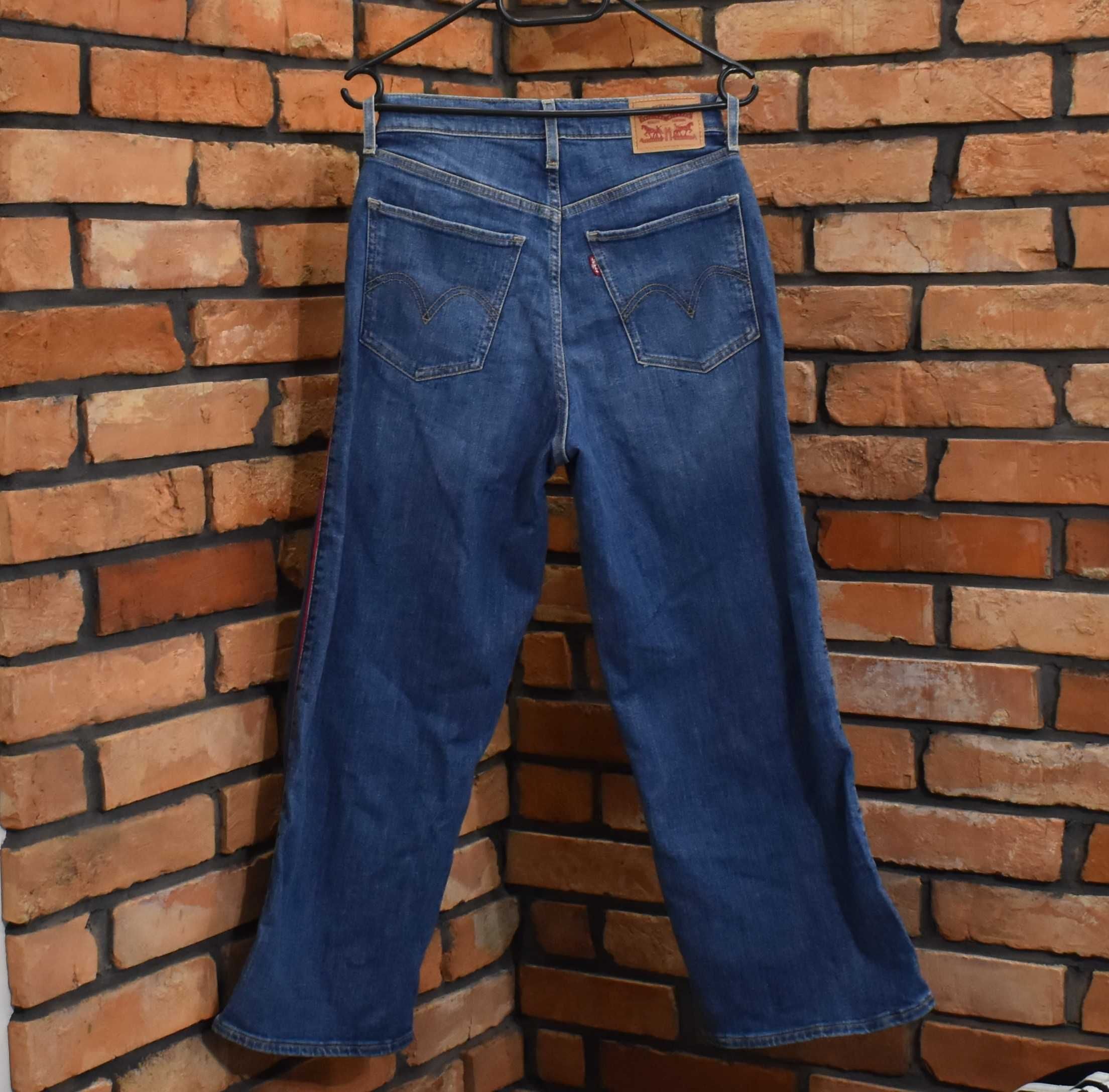 Levi's spodnie jeansy Mile High Cropped Wide Leg  Wysoki stan S 36