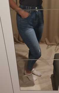 Spodnie jeans MOM FIT, gumka w pasie, rozmiar 36, (uszkodzony zamek)