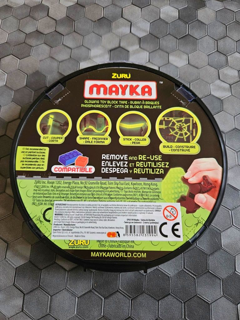 Mayka klockomania taśma kreatywna świecąca w ciemności Lego klocki 2M