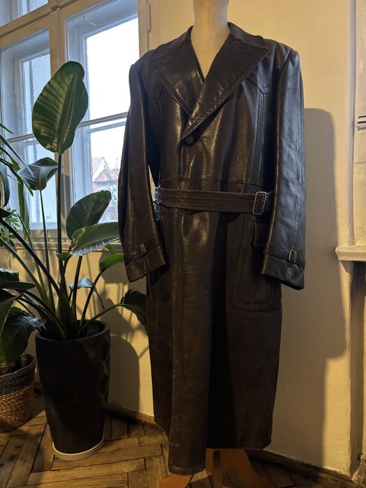 Płaszcz skórzany męski Vintage JKI Jugoslovenska Krznarska Industrija