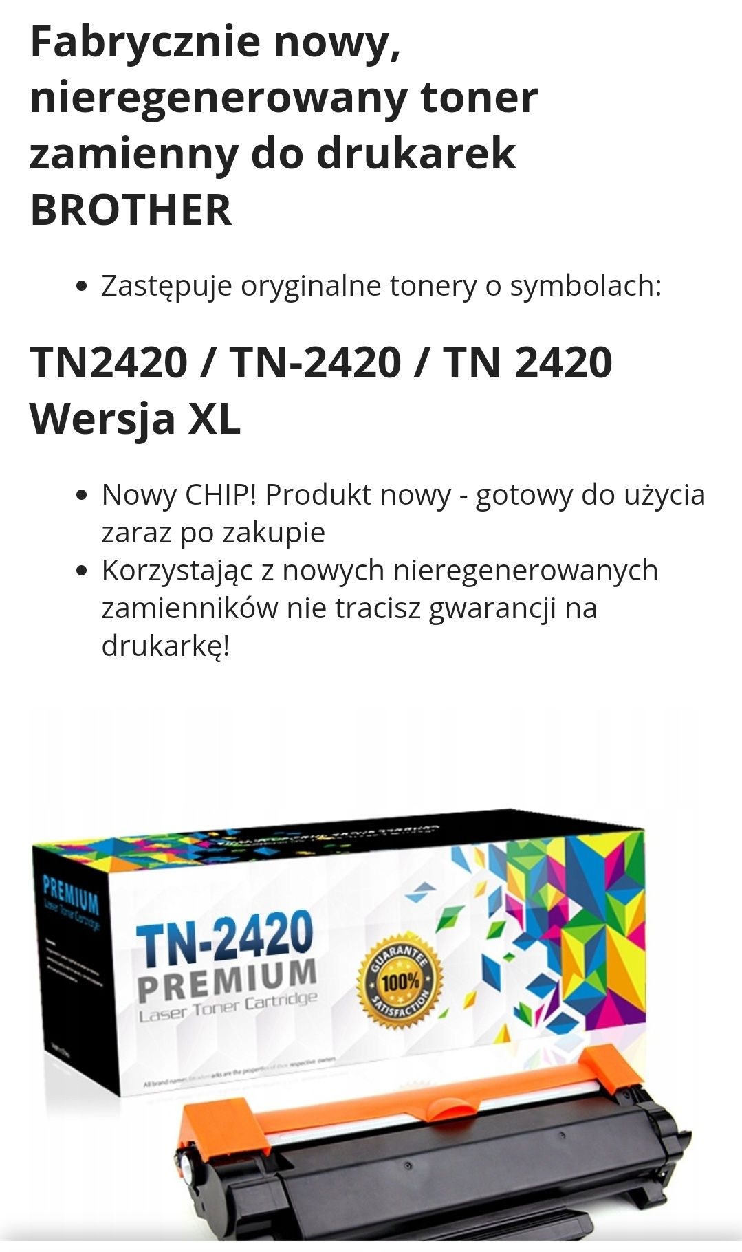 Toner do drukarki Brother TN2420 zamiennik