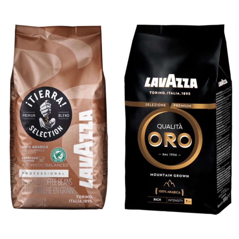 Кава Lavazza в зернах, кофе Лаваза,  Oro, Crema, Rossa, Tierra