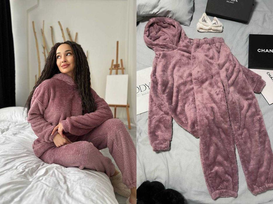 Махрова піжама жіноча м'який теплий домашній костюм