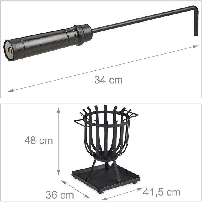 PALENISKO KOSZ PALENISKOWY Ogrzewacz z Popielnikiem, Rączką do Popiołu