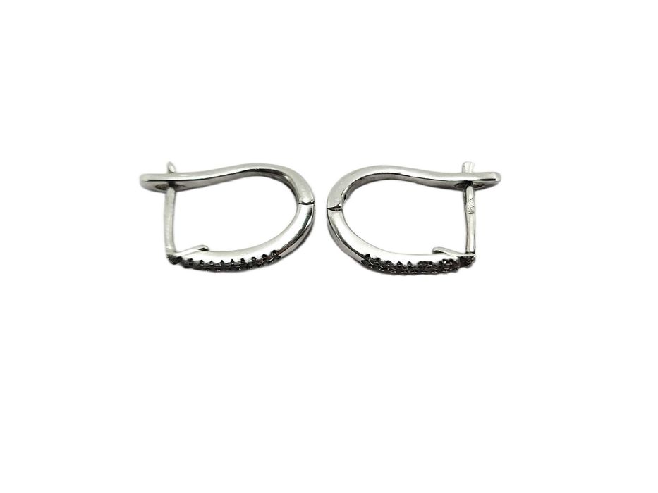 Srebrne drobne kolczyki z cyrkoniami 925 angielskie zapięcie