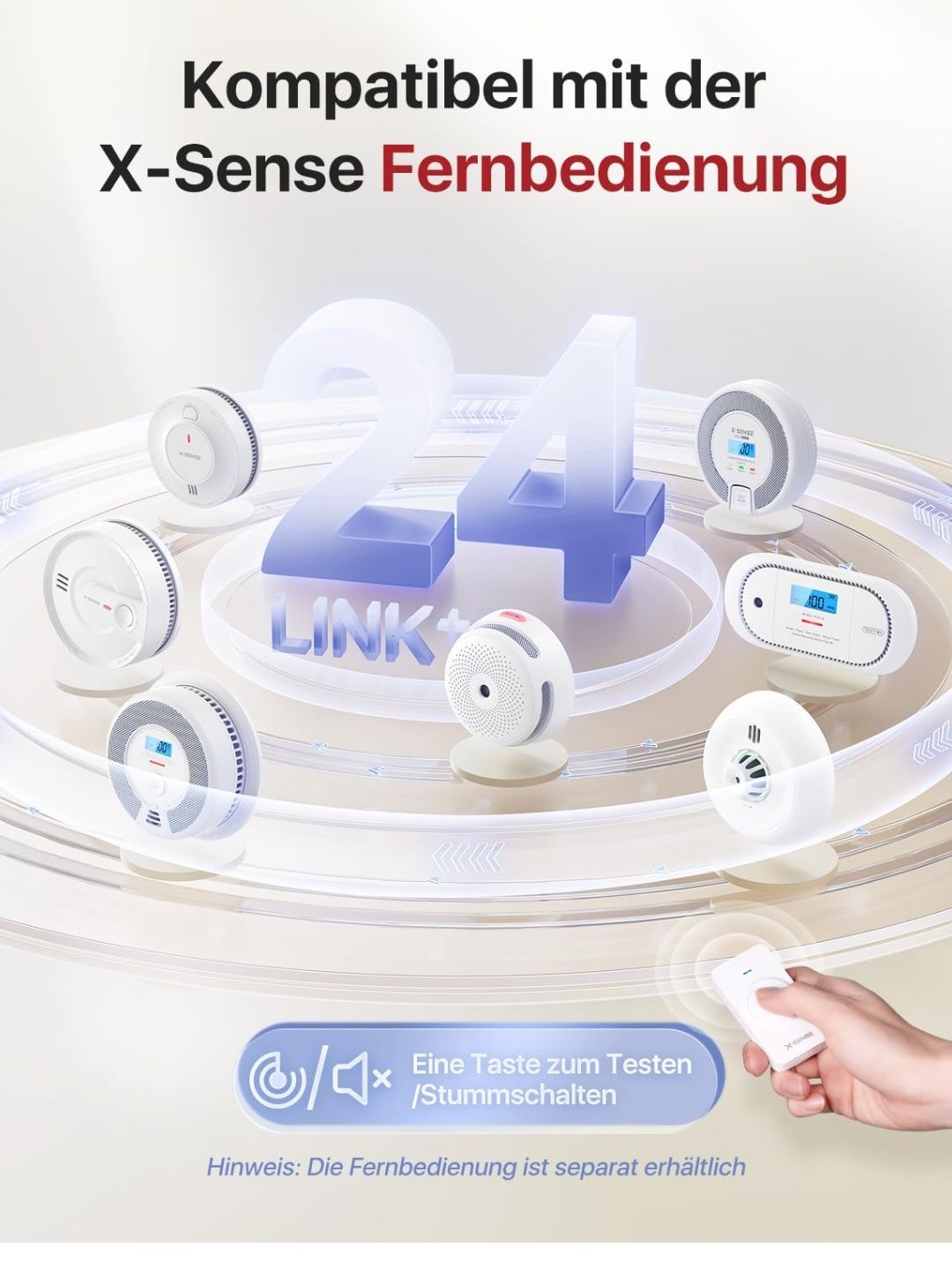 Bezprzewodowy sieciowy czujnik dymu X-Sense XS01-WR,
Zestaw 3 szt