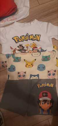 Zestaw H&M Pokemon spodenki tshirt 122