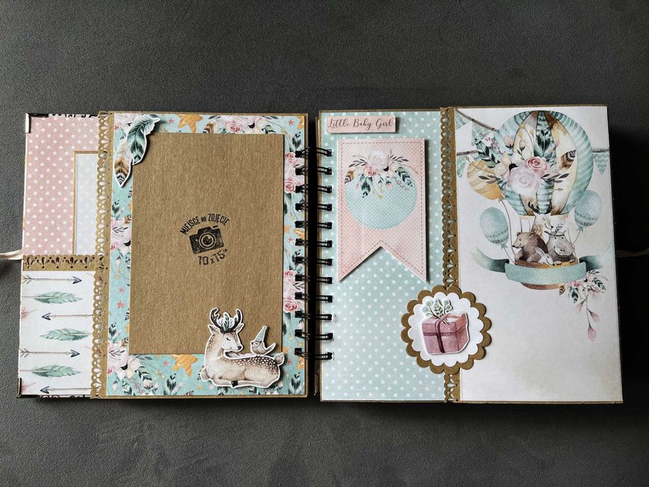 Album na zdjęcia prezent roczek dziewczynka narodziny scrapbook