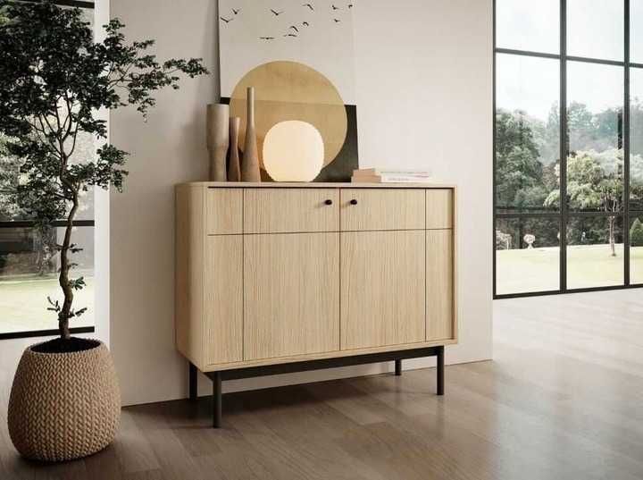 Komoda JAPANDI 104 cm dąb linea lub kaszmir 2 fronty nowoczesny styl