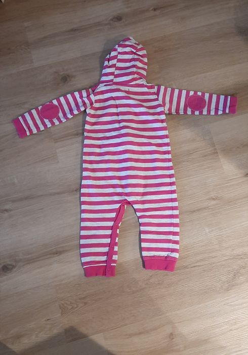 Bawełniany pajacyk 92 pepco pajac z kapturem w paski