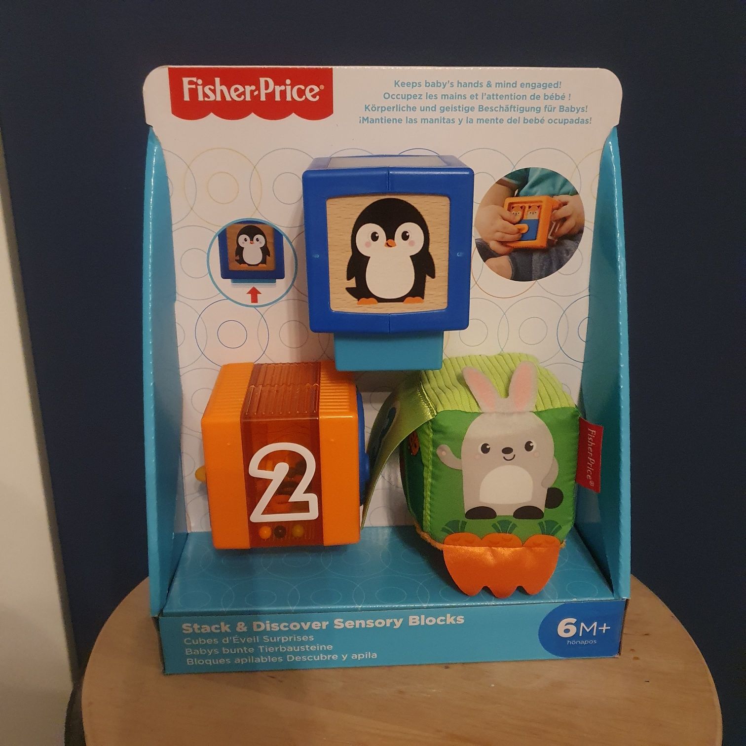 Klocki sensoryczne kolorowe zwierzątka fisher price