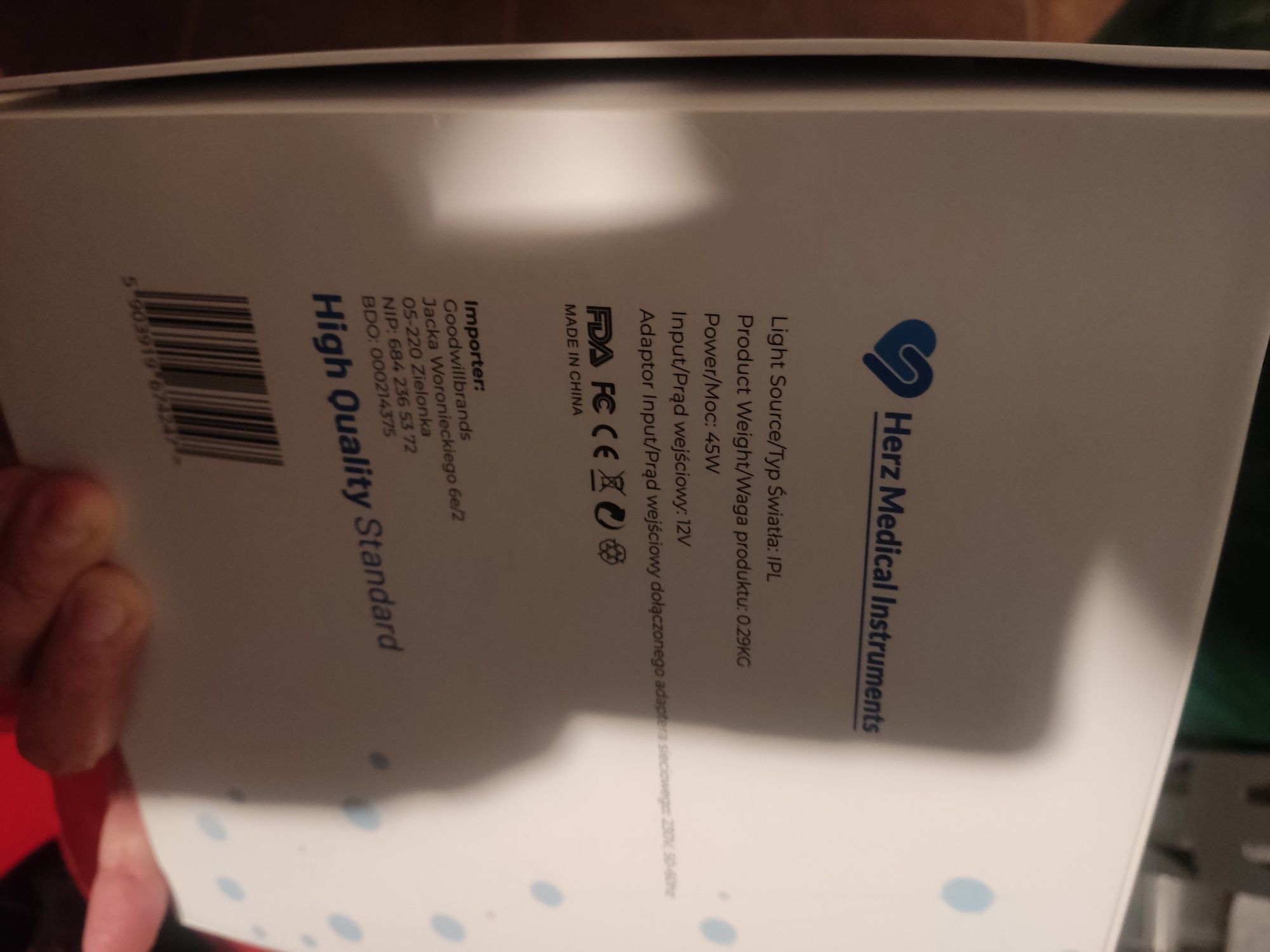 Depilator ipl Herz Medical Instruments HZMIPL_US_EU_2021 stan bdb