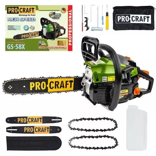 Бензопила (1.4 кВт, шина+цепь 35 см, шина+цепь 40 см) Procraft GS-58X