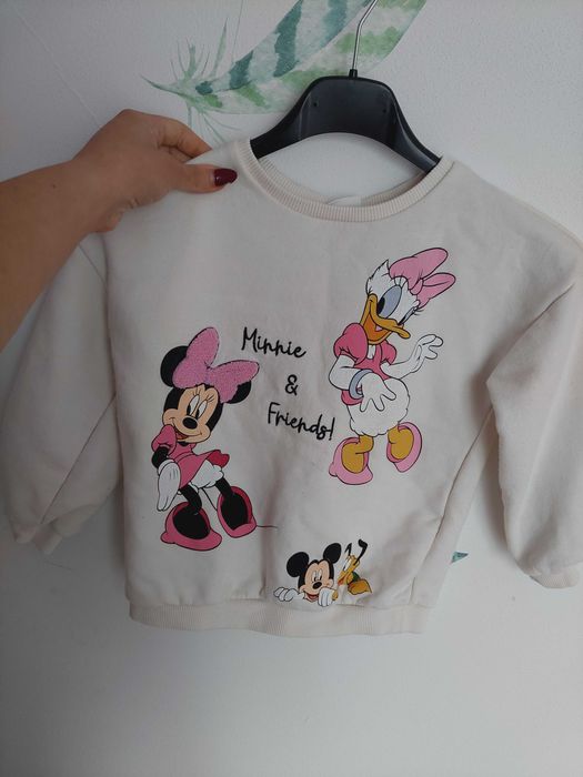 Biała bluza ocieplana myszka minnie disney 4-5l 104-110 cm