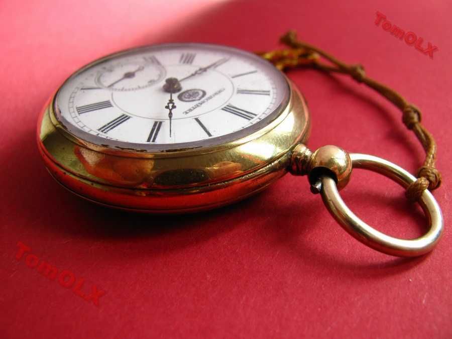 Zegarek kieszonkowy szwajcarski XIX w podróżny z kompasem