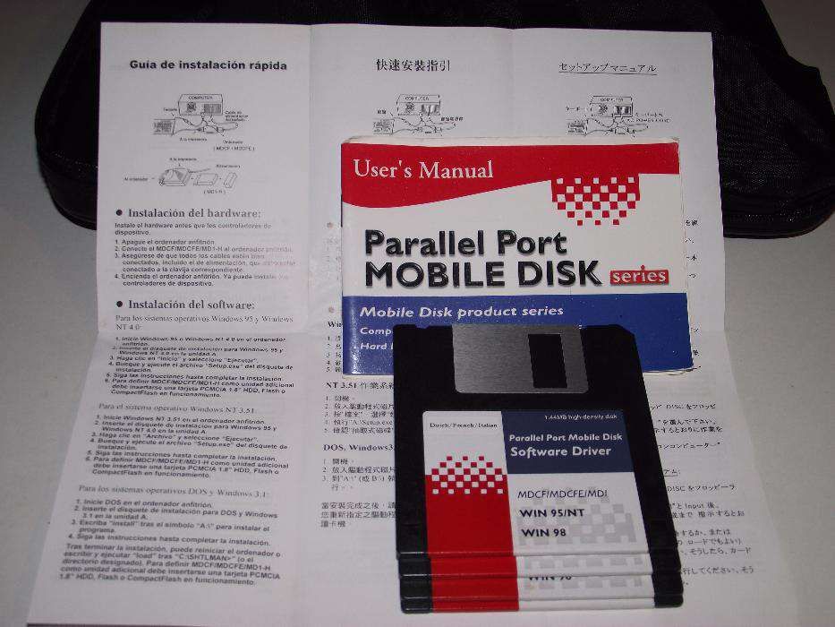 Bolsa com cabos adaptadores + porta paralela