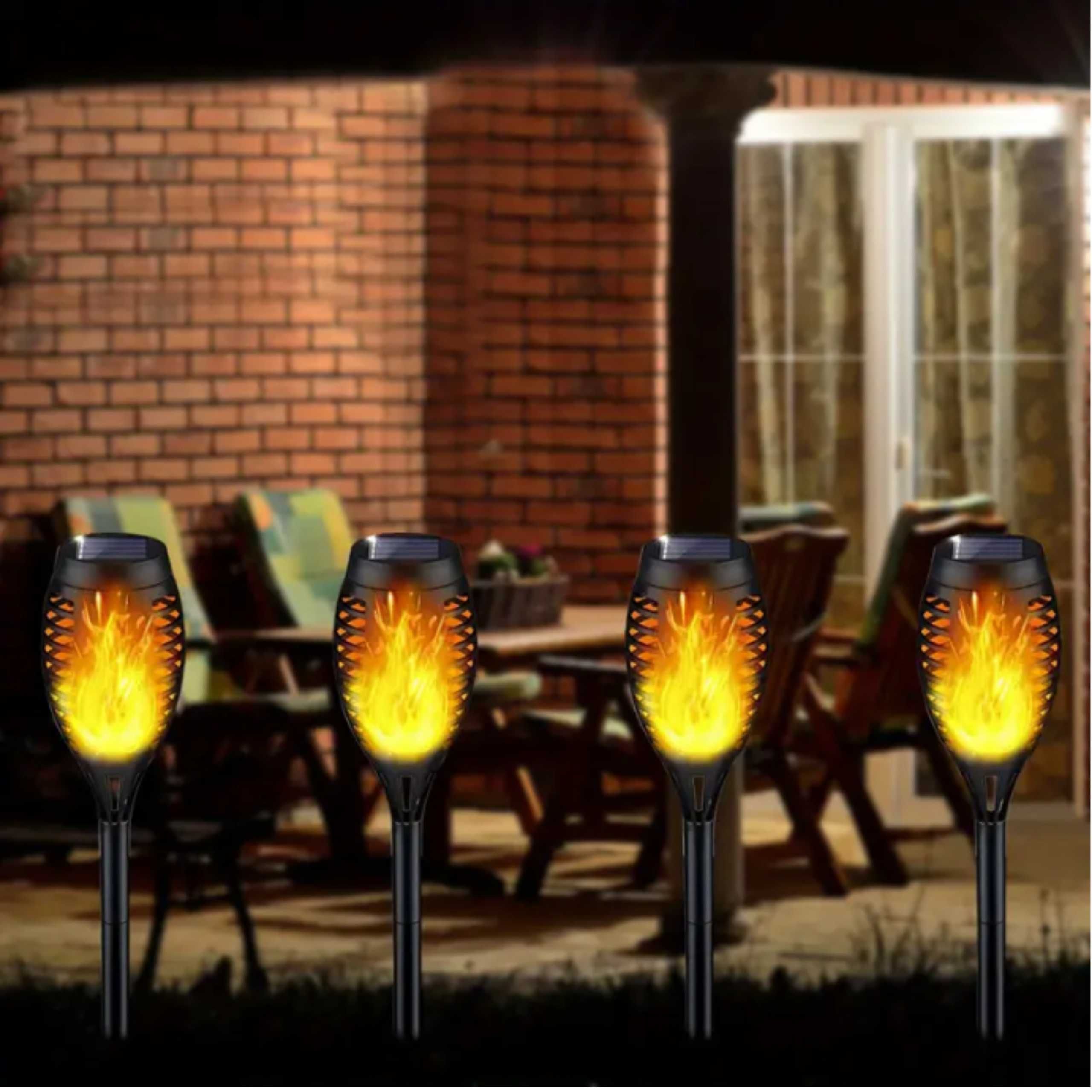 LAMPA Solarna LED POCHODNIA Efekt Płomienia Ogień x 4 sztuki Płomień