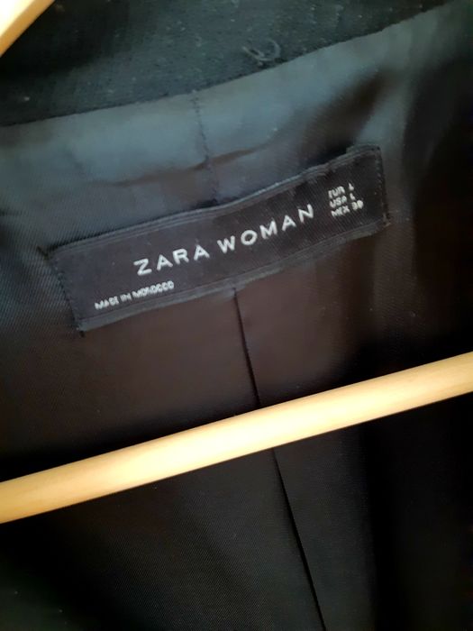 Zara M/L elegancki klasyczny płaszcz 88% wełna minimalizm premium