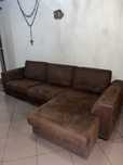 Sofá chaise longue castanho