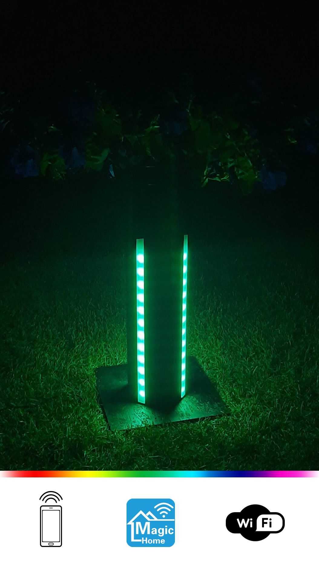 Stylowa lampa LED WiFi z pełnego drewna