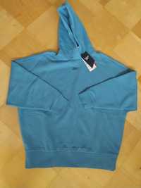 Bluza Reebok L niebieska damska oversize bawełna reglan kaptur