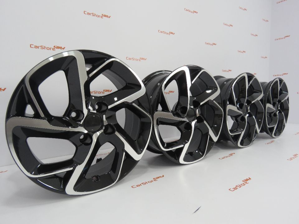 Jantes Look Peugeot 15 x 6.5 et 25 4x108 Pretas + Polidas