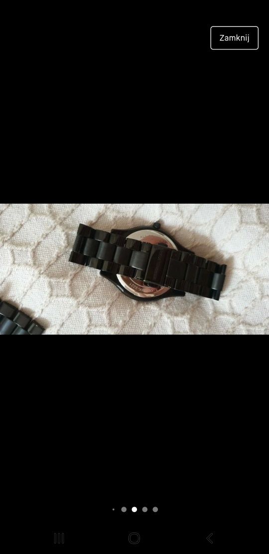 Zegarek Michael Kors czarna bransoleta oryginał